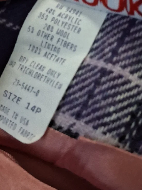 JG Hook Womens Wool Blend Plaid Purple/White/Black Lined Petite Skirt. Size 14P - Picture 3 of 11